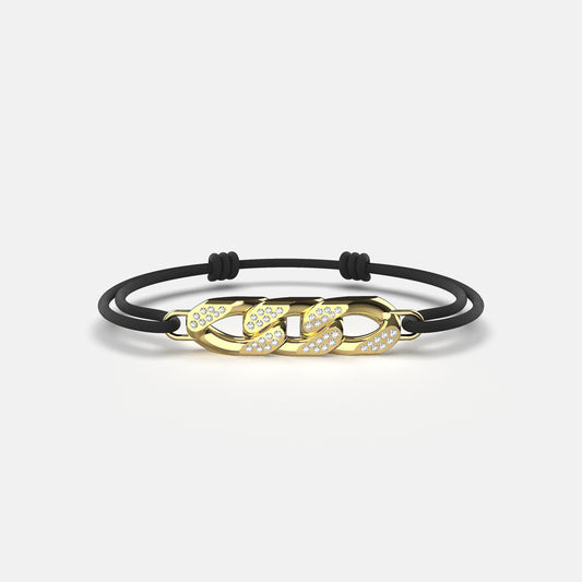 Bracelet Trio Havana Cordon Or Jaune Diamants