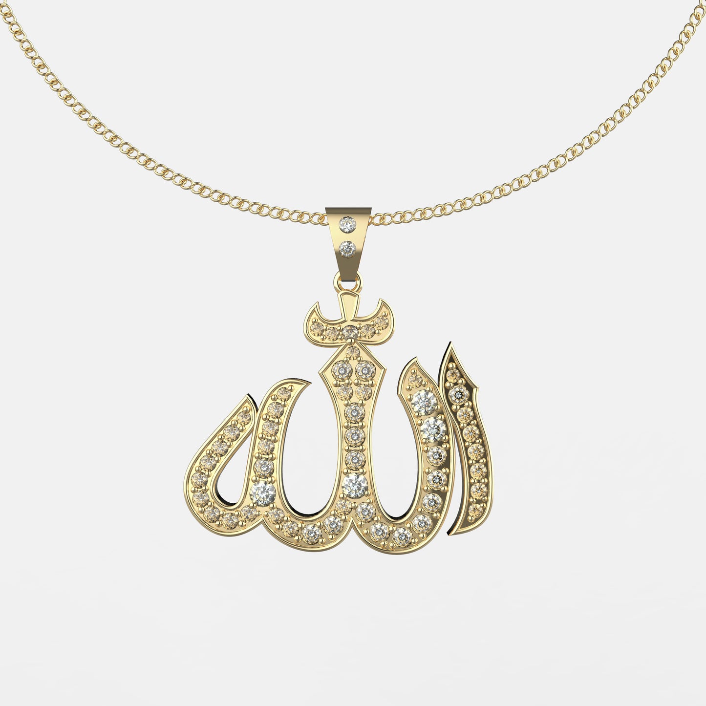 Collier Peace Allah Shine Or Jaune