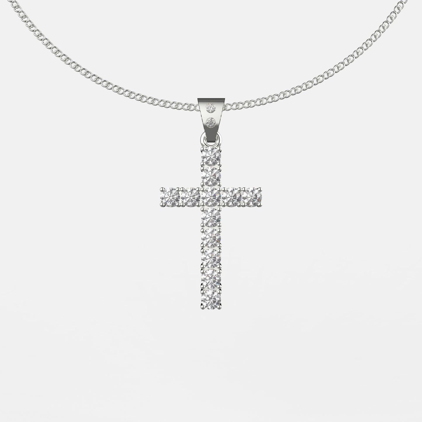 Collier Peace Croix Shine Or Blanc