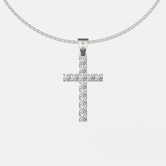 Collier Peace Croix Shine Or Blanc