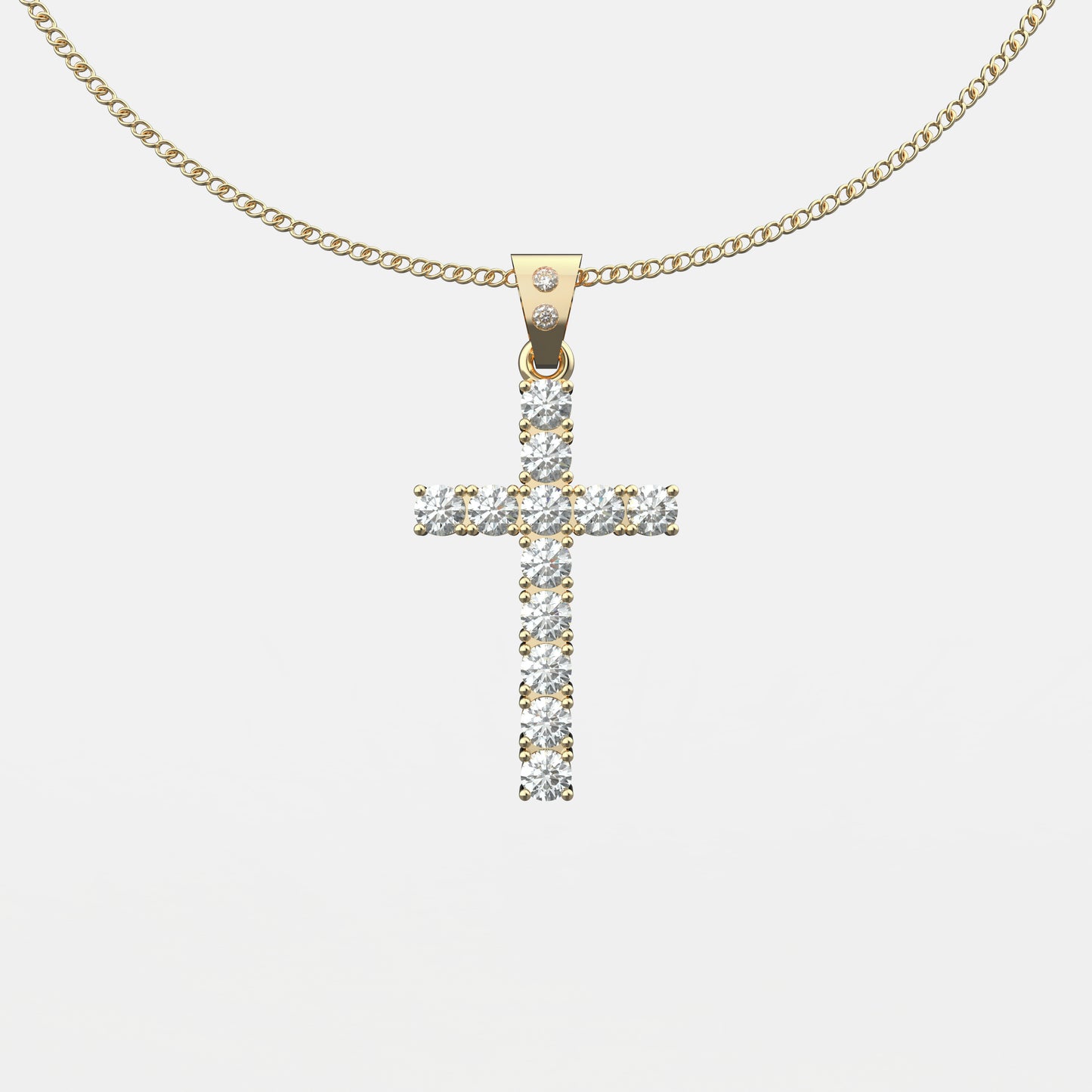 Collier Peace Croix Shine Or Jaune