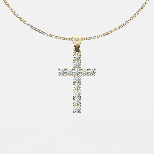 Collier Peace Croix Shine Or Jaune