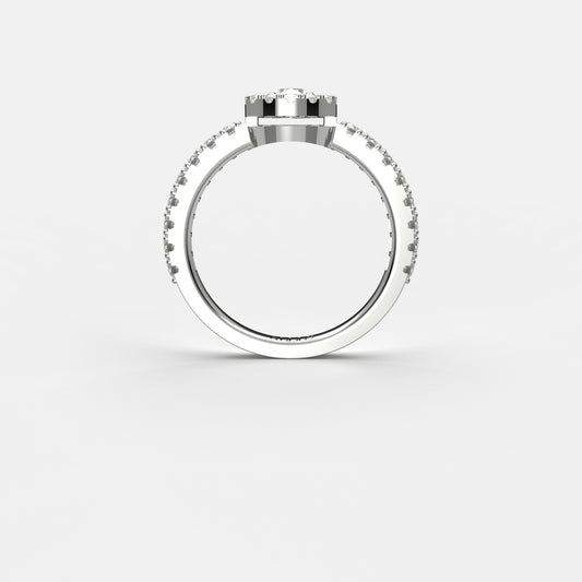 Bague Yeraz Chance Diamant Poire 0.25 Carats Or Blanc