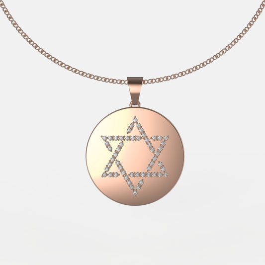 Collier Peace Étoile Médaillon Or Rose