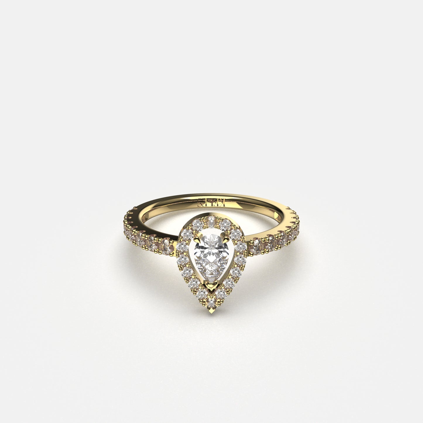 Bague Yeraz Chance Diamant Poire 0.25 Carats Or Jaune